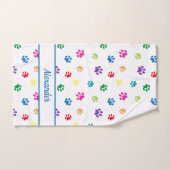 Leuke kleurrijke Paw Prints Gepersonaliseerd Bad Handdoek (Handdoek)