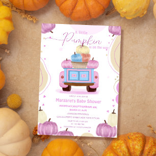 Leuke kleurrijke pompoenen baby shower Uitnodiging
