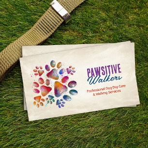 Leuke kleurrijke pootafdrukken visitekaartje