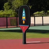 Leuke kleurrijke raket op zwart - Monogram Initiaa Pickleball Paddle