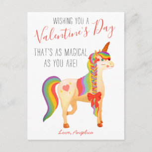 Leuke Kleurrijke Regenboog Eenhoorn Valentijnsdag Briefkaart