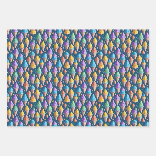 Leuke kleurrijke regenboog ijs kegels zomer Bday Inpakpapier Vel (Voorkant 2)