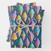 Leuke kleurrijke regenboog ijs kegels zomer Bday Inpakpapier Vel (In situ)