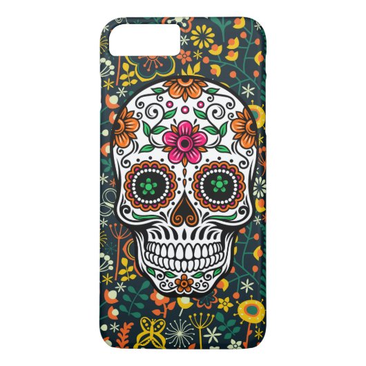 Leuke kleurrijke retro bloemen suiker schedel Case-Mate iPhone case (Achterkant)