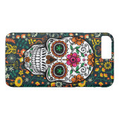 Leuke kleurrijke retro bloemen suiker schedel Case-Mate iPhone case (Achterkant (Horizontaal))