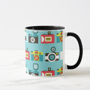 Leuke kleurrijke Retro Lomo camera's patroon (blau Mok