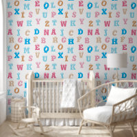 Leuke, kleurrijke roze blauw gouden Kinder alfabet