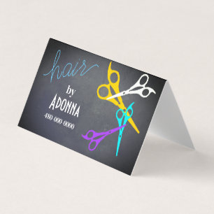 leuke kleurrijke schaar haarstylist salon grijs visitekaartjes