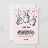 Leuke kleurrijke Schattigee Hoppers Bunny Baby sho Bedankkaart (Voorkant)