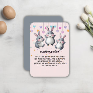 Leuke kleurrijke Schattigee Hoppers Bunny Baby sho Informatiekaartje