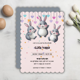 Leuke kleurrijke Schattigee Hoppers Bunny Baby sho Kaart
