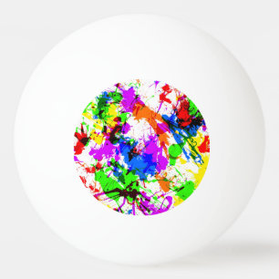 Leuke kleurrijke spatverf ontwerp pingpongballen