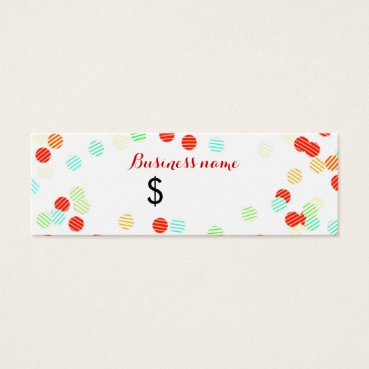 Leuke kleurrijke Sprinkles Prijs Label Mini Visitekaartjes (Voorkant)
