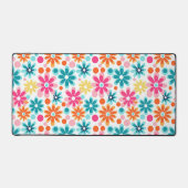 Leuke kleurrijke stemming bloemen groovy patroon bureaumat (Voorkant)
