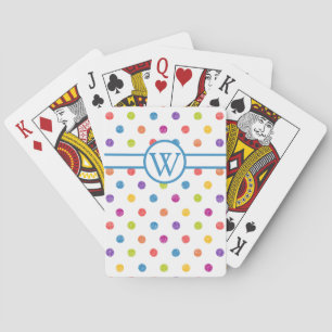 Leuke Kleurrijke Stippen met Monogram Speelgoed Pokerkaarten