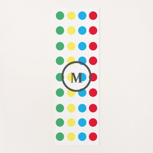 Leuke kleurrijke Stippen Pattern Monogram Yogamat (Voorkant)