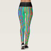 Leuke Kleurrijke Strepen Patroon Leggings (Achterkant)