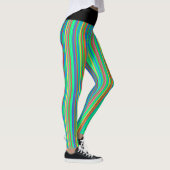 Leuke Kleurrijke Strepen Patroon Leggings (Rechts)