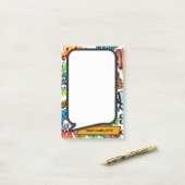 Leuke Kleurrijke Stripboek Spreekwolk Post-it® Notes (Op bureau)