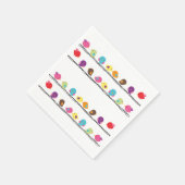 Leuke kleurrijke vogels op touwen papier servet (Hoek)