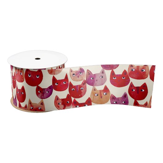 Leuke kleurrijke Waterverf Cat Pattern Lint (Spoel)
