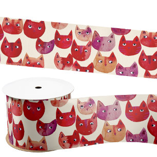 Leuke kleurrijke Waterverf Cat Pattern Lint