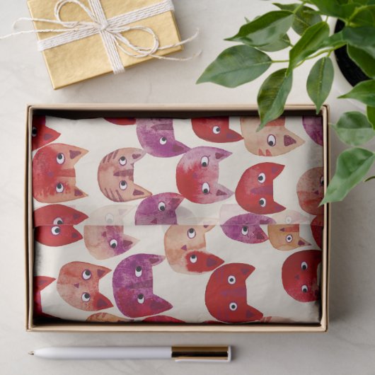 Leuke kleurrijke Waterverf Cat Pattern Tissuepapier (Geschenk)