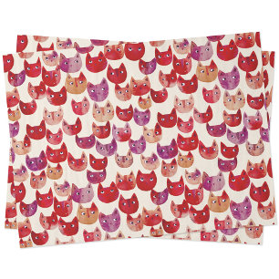 Leuke kleurrijke Waterverf Cat Pattern Tissuepapier