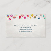 Leuke kleurrijke Waterverf Paw Prints Visitekaartje (Achterkant)