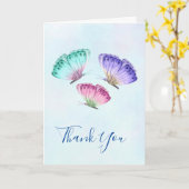 Leuke kleurrijke Waterverf vlinders dank u Kaart (Gele Bloem)