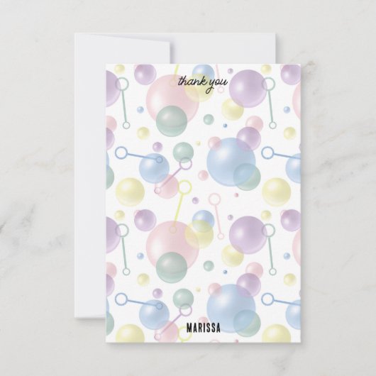 Leuke Kleurrijke Zeepbel Kinderverjaardagsfeestje Bedankkaart (Voorkant)