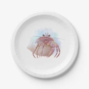 Leuke kluizenaar krab schets papieren bordje