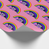 Leuke knuffelen beren onder regenboog voor meisjes cadeaupapier (Hoek)