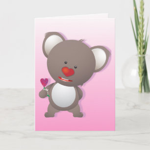 Leuke Koala Beer Valentijn Groet Feestdagen Kaart