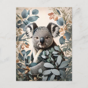 Leuke koala eucalyptus bladeren briefkaart