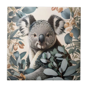 Leuke koala eucalyptus bladeren tegeltje
