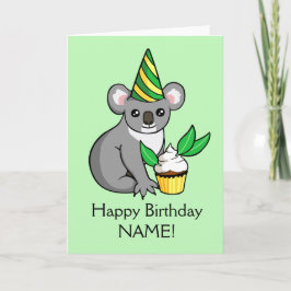 Leuke Koala met Cake die de Gelukkige Kaart van de