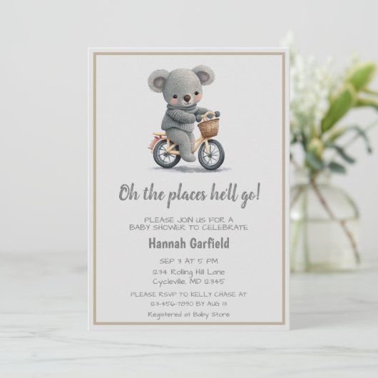 Leuke Koala Plaatsen Hij zal gaan Baby shower Kaart (Staand voorkant)