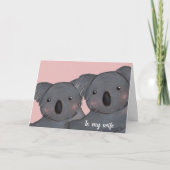 leuke koala roze vrouw kaart (Voorkant)