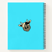 Leuke Koe hoofd | Eenvoudige Cartoon naam Monogram Notitieboek (Achterkant)