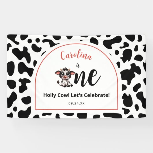 Leuke koe, laten we het vieren spandoek (Horizontaal)