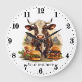 Leuke koe liefhebbers keuken grote klok (Voorkant)