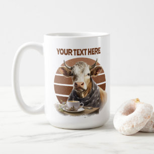 Leuke koe liefhebbers tekst toevoegen koffiemok