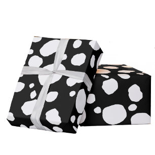 Leuke Koe Print Westerne Vlekken Patroon Zwart Wit Cadeaupapier
