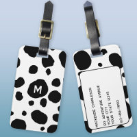 Leuke Koe Print Zwart-wit Monogram Initiaal