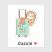 Leuke koffer Reizende luiaard Sticker (Vel)