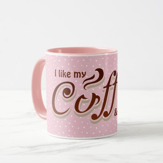 leuke koffie quote op poka - punten mok (Voorkant links)