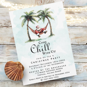 Leuke kom chillen met ons strand kerstfeest kaart