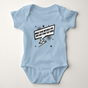 Leuke komische stijl callout speech bubble romper