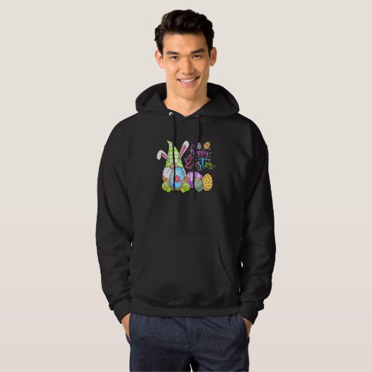 Leuke konijn Gnomie Spring Gnome Pasen Ei Jacht Hoodie (Voorkant volledig)